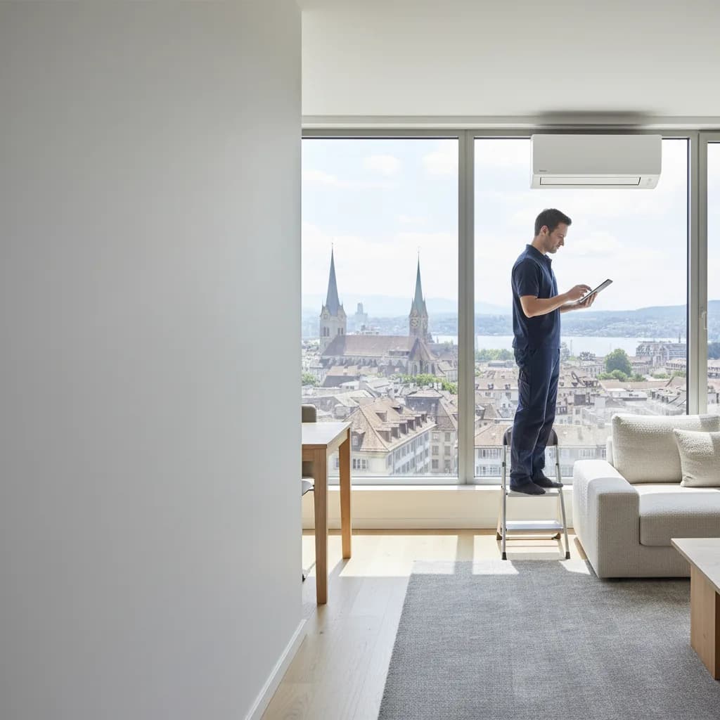 Klimaanlage Installation in einer modernen Wohnung in Zürich